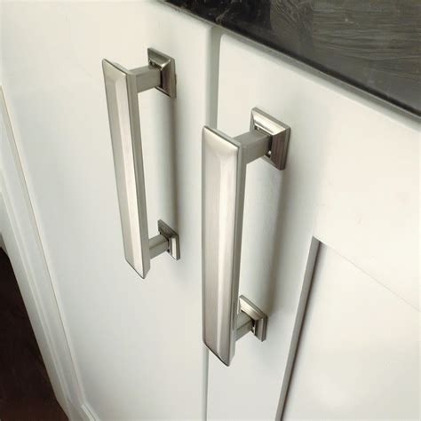 buy stainless steel brushed nickel kitchen cabinet hardware houzz|contemporary brushed nickel cabinet pulls.